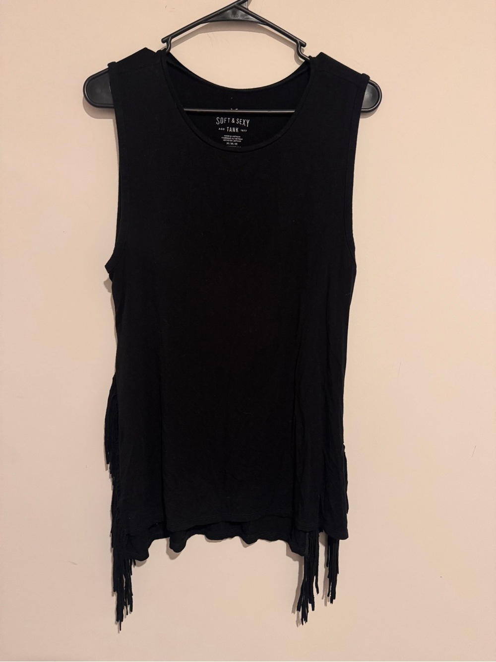American Eagle Outfitters Black Fringe Tank Top